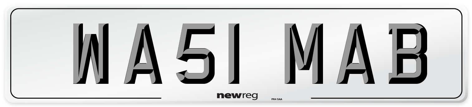 WA51 MAB Number Plate from New Reg